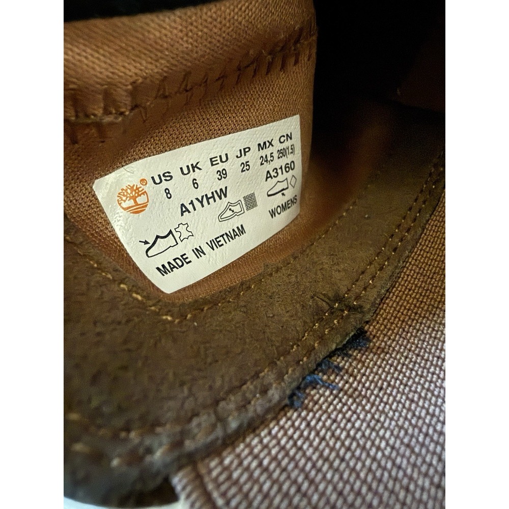 TIMBERLAND Sz 8 A1YHW BROWN Zipper Ankle Boots LEATHER - Picture 9 of 9